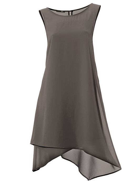 Trägerkleid, schlamm asymetrisch asymetric kleid shirt dress grau