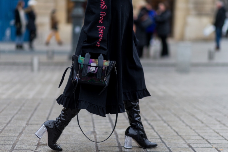 PARIS, FRANCE - JANUARY 24: Palina Pralina wearing fur coat, Vetements dress, Asos shoes, 3.1. Phillip Lim bag outside Alexis Mabille on January 24, 2017 in Paris, Canada. (Photo by Christian Vierig/Getty Images) *** Local Caption *** Palina Pralina