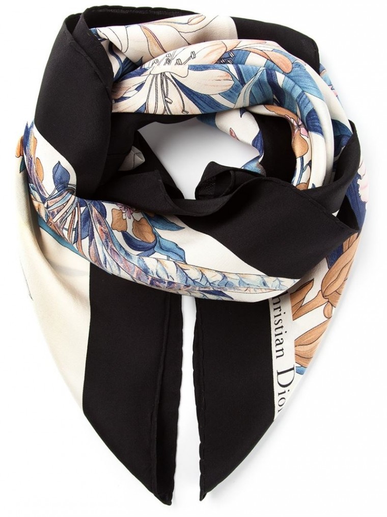 CHRISTIAN DIOR VINTAGE floral print scarf