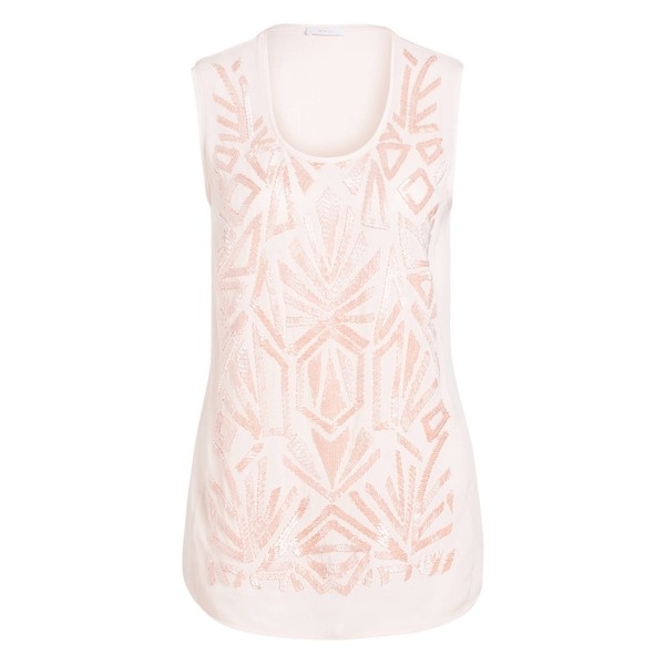 RIANI Top mit Seidenbesatz oberteil rose nude
