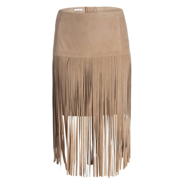 Lederrock von RIANI und seinem schwingenden Fransen-Design geschmackvolles Boho-Flair
