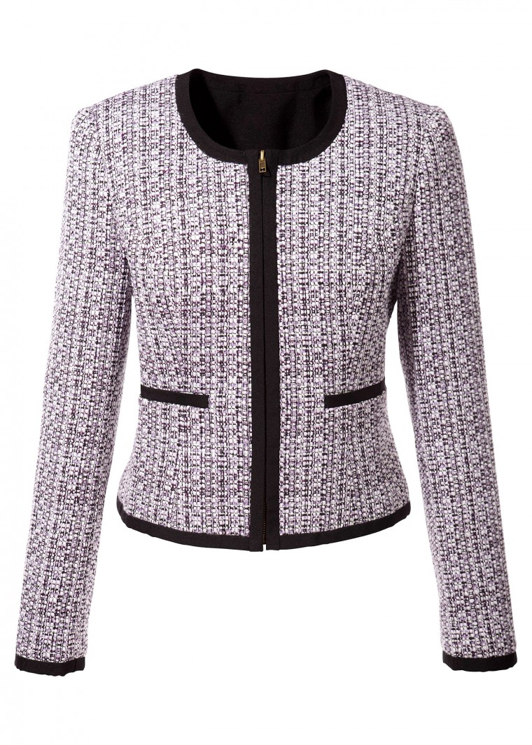 Blazer langarm in lila (Rundhals) für Damen von bonprix