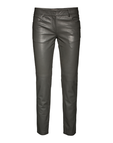Stefanel Hose aus Leder grau