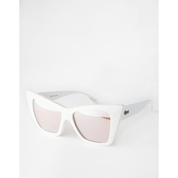 Quay - Australia X Shay Vesper - Verspiegelte Cateye-Sonnenbrille - Weiß