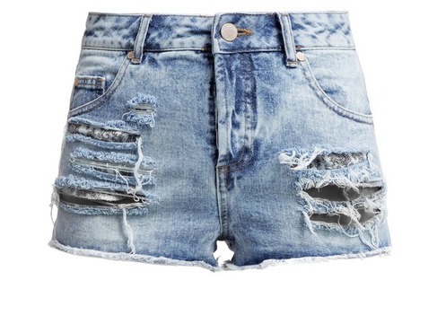 destroyed Miss Selfridge Jeans Shorts blue