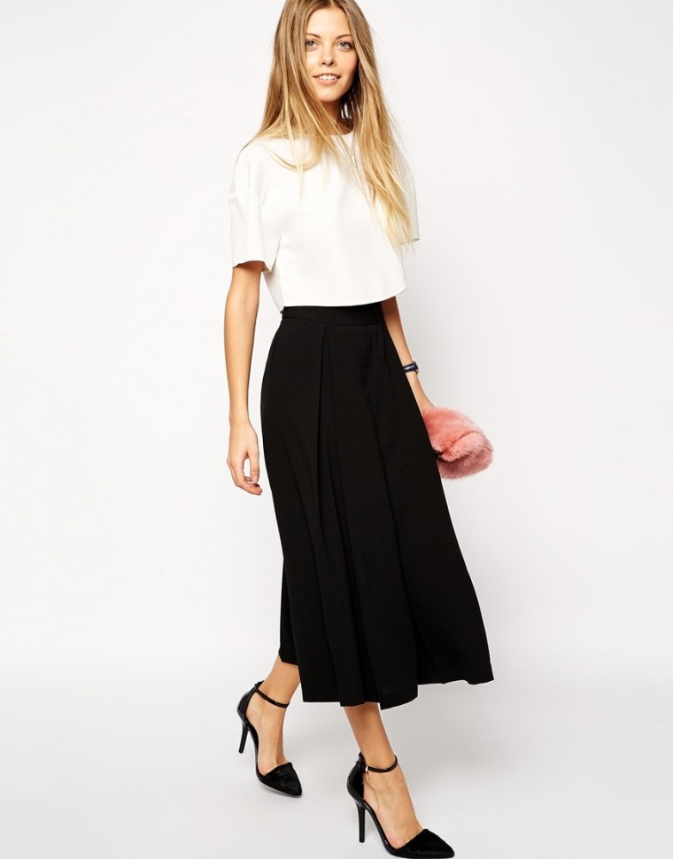 ASOS Culotte with Origami Pleating - Black