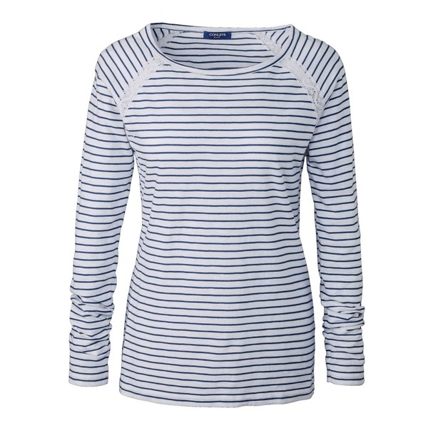 Langarmshirt, Ringel, Spitzendetails von CONLEYS BLUE - Blau
