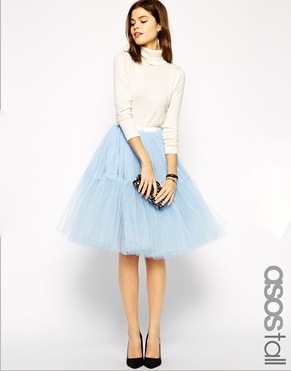 ASOS TALL - Netzstoffrock im Tutu-Stil - tüll baby blau pastel