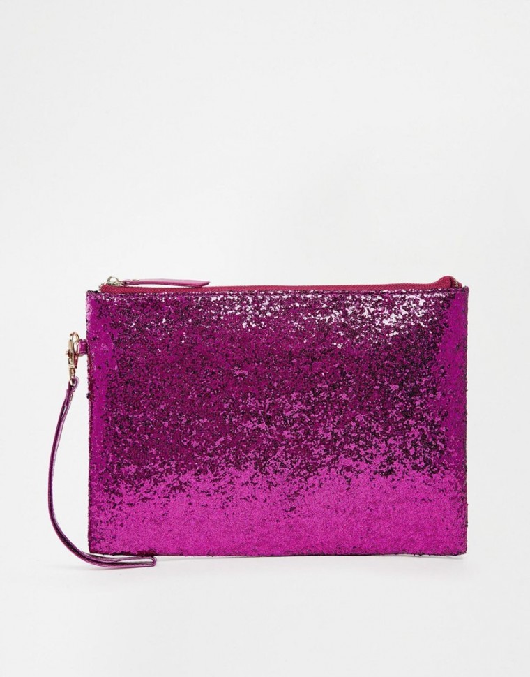 Aldo - Clutch mit Glitzer-Wrislet - Magenta pink