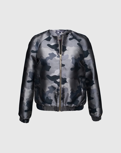 TOMMY HILFIGER Puristische Bomberjacke ‘Madison‘ Damen blau/grau/silber
